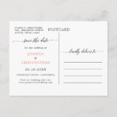 Navy Blue Blush Pink Rose Botanical Save the Date Aankondigingskaart (Achterkant)