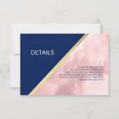 Navy Blue & Blush Pink Rose Waterverf Weddenschap Kaart (Voorkant)