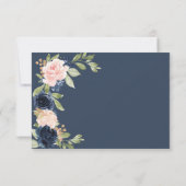 Navy Blue Blush Pink RSVP-reactiekaart RSVP Kaartje (Achterkant)