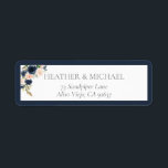 Navy Blue Blush Pink Vrijgezellenfeest Return Addr Etiket<br><div class="desc">Op basis van onze beste uitnodiging voor de Bridal Shower, biedt dit elegante blauw blauw blauw Vrijgezellenfeest met een blauw, roze, blauw en blauw, blauw, blauw, met een blauw marineslein. Deel van een gecoördineerde suite. De reeks van het uitzicht hier: https://www.zazzle.com/collections/navy_blue_blush_floral_watercolor_bridal_shower-119055669272624939 de ontwerper van het contact voor de aanpassing van...</div>