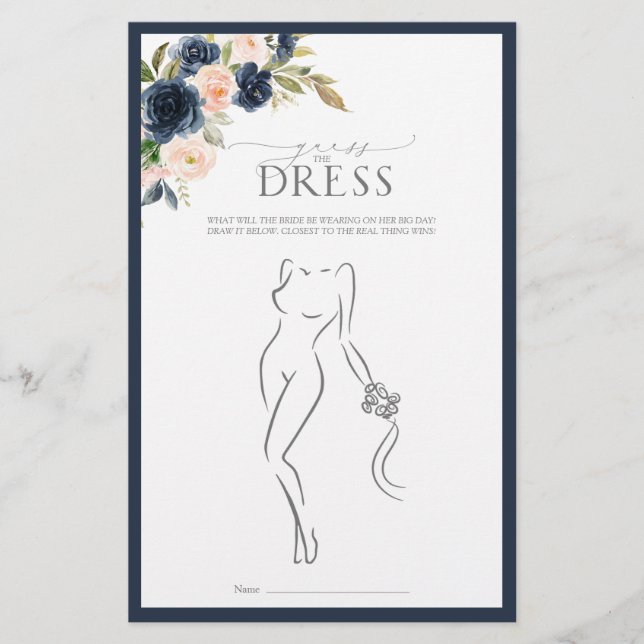 Navy Blue Blush Pink Waterverf Vrijgezellenfeest (Voorkant)