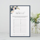 Navy Blue Blush Pink Waterverf Vrijgezellenfeest (Staand voorkant)