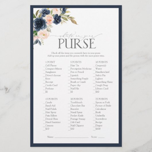 Navy Blue Blush Pink Waterverf Vrijgezellenfeest (Voorkant)