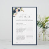 Navy Blue Blush Pink Waterverf Vrijgezellenfeest (Staand voorkant)