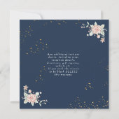 Navy Blue Blush Pink Wedding Invitation Kaart (Achterkant)