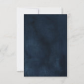 Navy Blue Blush Roos Floral Rustic Country Weddens RSVP Kaartje (Achterkant)