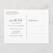 Navy Blue Blush Roos Gold Floral Geometric Wedding Aankondigingskaart (Achterkant)