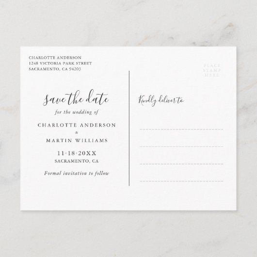 Navy Blue Blush Roos Gold Floral Geometric Wedding Aankondigingskaart (Achterkant)