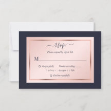 Navy Blue Blush Roos Gold Wedding