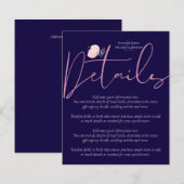 Navy Blue Blush Rosegold Wedding Budget (Voorkant / Achterkant)