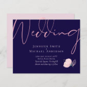 Navy Blue Blush Rosegold Wedding Budget (Voorkant / Achterkant)