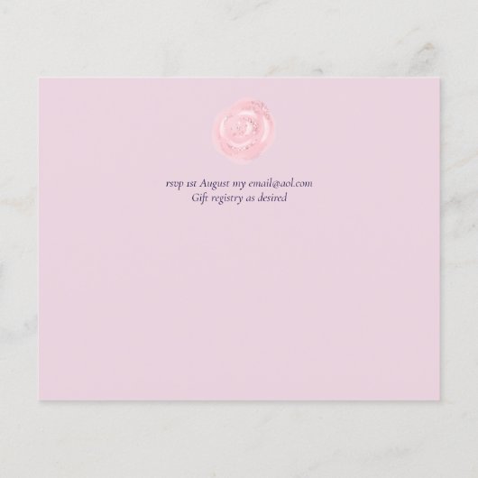 Navy Blue Blush Rosegold Wedding Budget (Achterkant)