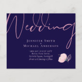 Navy Blue Blush Rosegold Wedding Budget (Voorkant)
