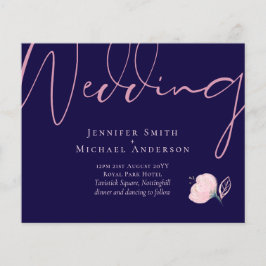 Navy Blue Blush Rosegold Wedding Budget