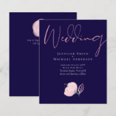 Navy Blue Blush Rosegold Wedding Budget (Voorkant / Achterkant)