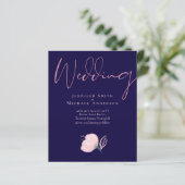 Navy Blue Blush Rosegold Wedding Budget (Staand voorkant)