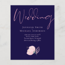 Navy Blue Blush Rosegold Wedding Budget