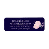 Navy Blue Blush Rosegold Wedding Budget Etiket (Voorkant)
