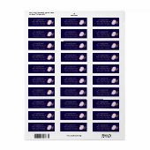 Navy Blue Blush Rosegold Wedding Budget Etiket (Full Sheet)