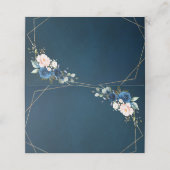 Navy Blue Blush Roze Boho Geometric Wedding P Plaatskaartje (Buitenkant ongevouwen)