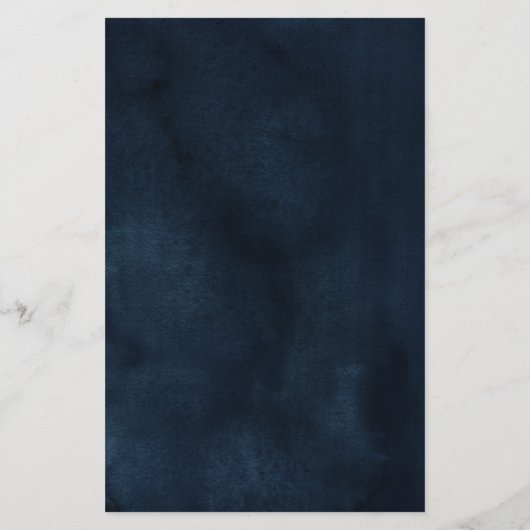 Navy Blue Blush Roze Geometric WeddenMenu (Achterkant)