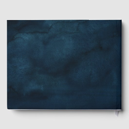 Navy Blue Blush roze Rose Botanical Gastenboek (Achterkant)