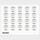 Navy Blue Blush roze Rose Botanical Ronde Sticker (Vel)