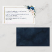 Navy Blue Blush roze Rose Geometric Wishing Well Informatiekaartje (Voorkant / Achterkant)