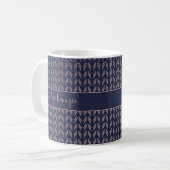 Navy Blue Blush roze roze roodbruine stam | Boho Koffiemok (Voorkant links)
