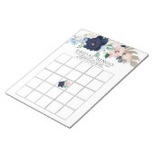 Navy Blue & Blush Vrijgezellenfeest Bingo Game Notitieblok (Schuin)