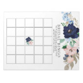 Navy Blue & Blush Vrijgezellenfeest Bingo Game Notitieblok (Voorkant)