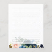 Navy Blue Blush Vrijgezellenfeest Recipcard (Achterkant)