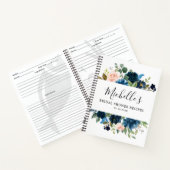 Navy Blue Blush Vrijgezellenfeest Recipe Book Notitieboek (Binnen)
