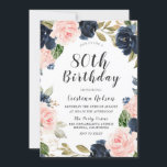Navy Blue Blush Waterverf 80th Birthday Party Kaart<br><div class="desc">Navy Blue Blush Waterverf 80th Birthday Party Invite Bekijk overeenkomende objecten in Niche en Nest Store</div>
