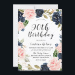 Navy Blue Blush Waterverf 90th Birthday Party Kaart<br><div class="desc">Navy Blue Blush Waterverf 90th Birthday Party Invite Bekijk overeenkomende objecten in Niche en Nest Store</div>
