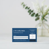 NAVY BLUE Boarding Pass Escort / Zitplaatsen Kaart Plaatskaartje (Staand voorkant)