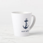 Navy Blue Boat Anker Custom Crew Swag Latte Mok (Rechterhoek)