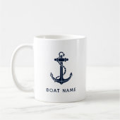 Navy Blue Boat Anker Custom Keepsake Koffiemok (Links)