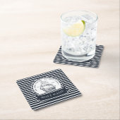 Navy Blue Boat gepersonaliseerd Kartonnen Onderzetters (Insitu)