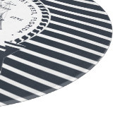 Navy Blue Boat Modern, gepersonaliseerd Snijplank (Hoek)