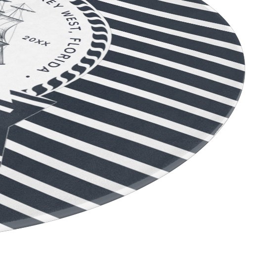 Navy Blue Boat Modern, gepersonaliseerd Snijplank (Hoek)