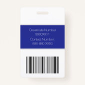 Navy Blue Boat of Yacht Crew Foto ID Badge (Achterkant)