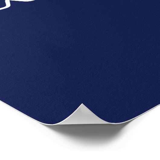 Navy Blue Boat Pulse Poster (Hoek)