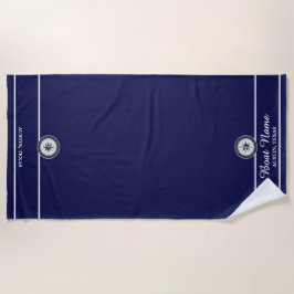 Navy Blue Boat Towel Strandlaken