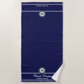 Navy Blue Boat Towel Strandlaken (Voorkant)