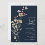 Navy Blue Boho Floral Bridal Shower Kaart<br><div class="desc">Navy Blue Boho Floral Bridal Shower Uitnodiging. Deze stijlvolle en elegante brudale doucheuitnodiging is voorzien van prachtige handbeschilderde waterverf wildbloemen die zijn gerangschikt als een prachtig boeket en elegant kalligrafiescript dat perfect is voor lente-,  zomer- of valbruiloften. Zoek overeenkomende objecten in het marinesblauwe Boho Wildflower Wedding Collectie.</div>