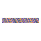 Navy Blue Boho Floral Print Pattern Craft Grosgrain Lint (Voorkant)