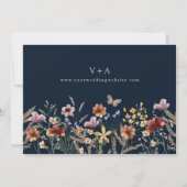 Navy Blue Boho foto slaat de datum op Save The Date (Achterkant)