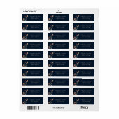 Navy Blue Boho Trouwretouradreslabel Etiket (Full Sheet)