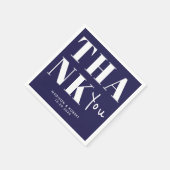 Navy Blue Bold Minimalist Dank u bruiloft Servet (Hoek)
